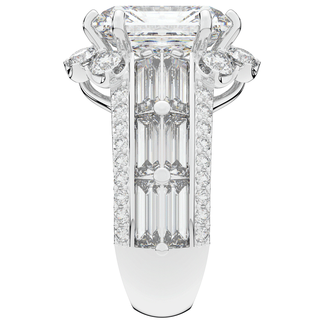8.25CT.TW RADIANT LAB DIAMOND HALO ENGAGEMENT RING - Nazarelle