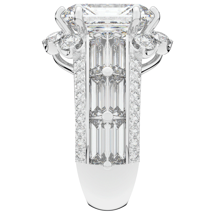 8.25CT.TW RADIANT LAB DIAMOND HALO ENGAGEMENT RING - Nazarelle