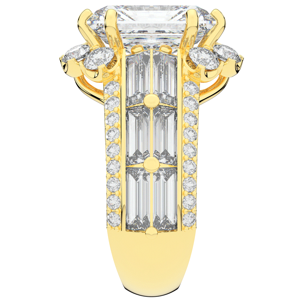 8.25CT.TW RADIANT LAB DIAMOND HALO ENGAGEMENT RING - Nazarelle