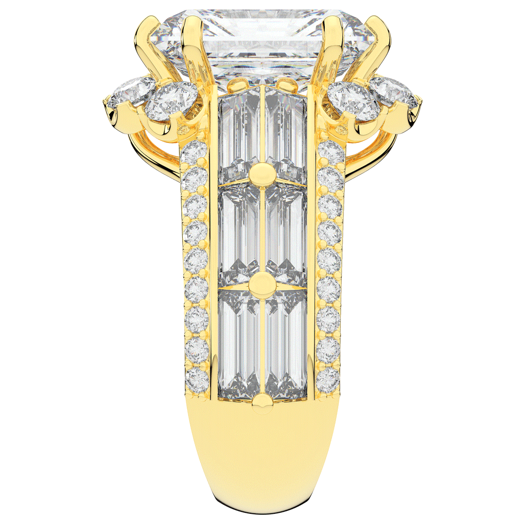 8.25CT.TW RADIANT LAB DIAMOND HALO ENGAGEMENT RING - Nazarelle