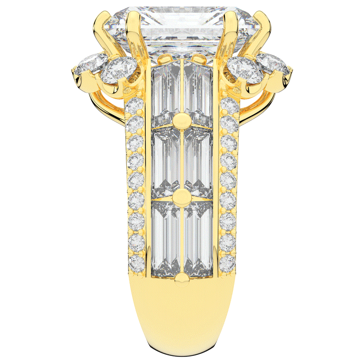 8.25CT.TW RADIANT LAB DIAMOND HALO ENGAGEMENT RING - Nazarelle