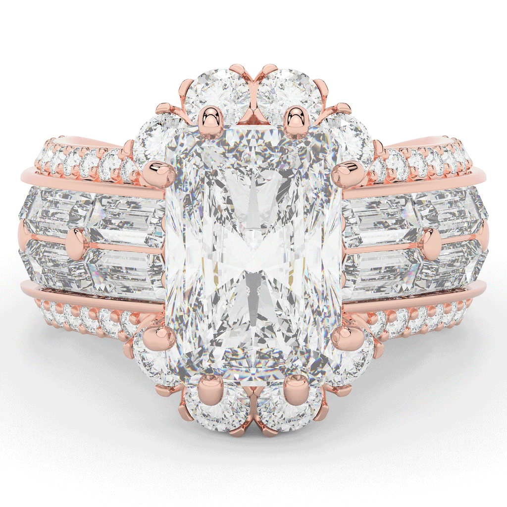 8.25CT.TW RADIANT LAB DIAMOND HALO ENGAGEMENT RING - Nazarelle
