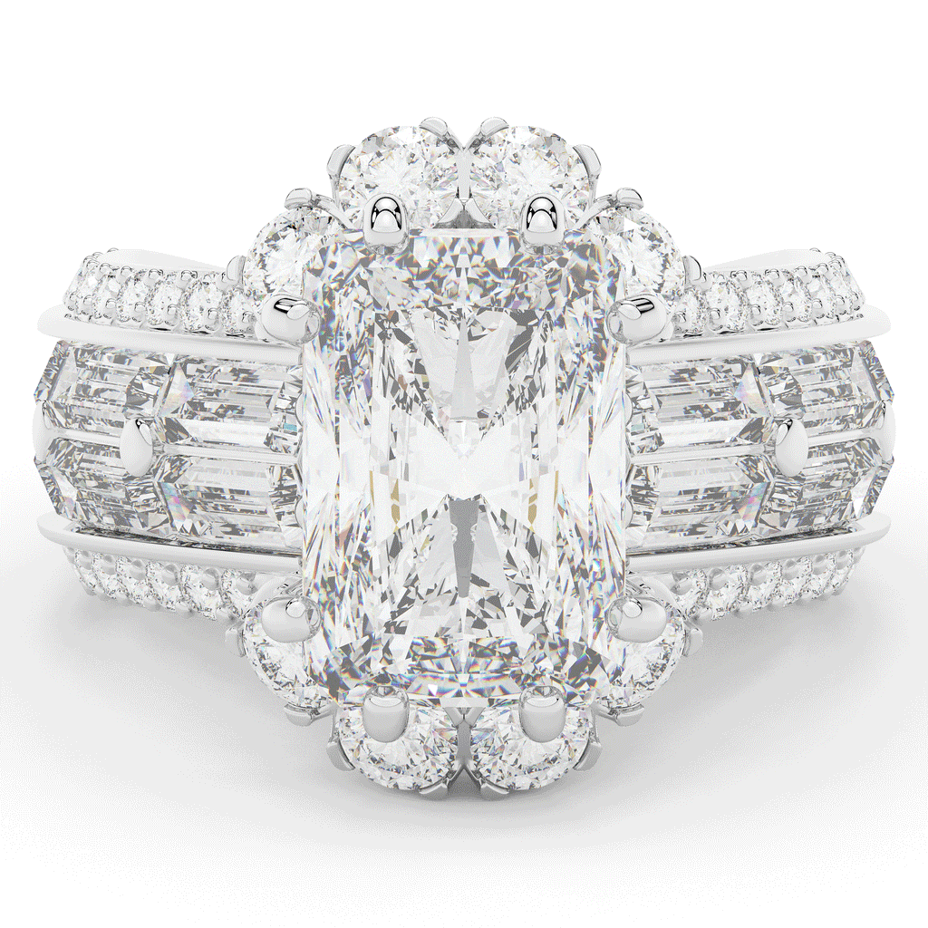 8.25CT.TW RADIANT LAB DIAMOND HALO ENGAGEMENT RING - Nazarelle