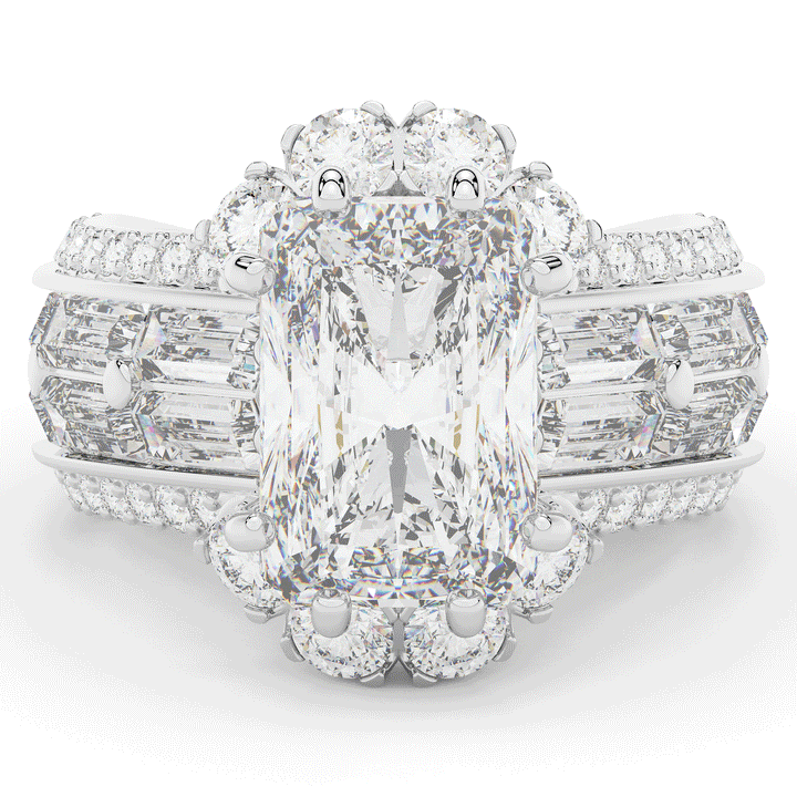 8.25CT.TW RADIANT LAB DIAMOND HALO ENGAGEMENT RING - Nazarelle
