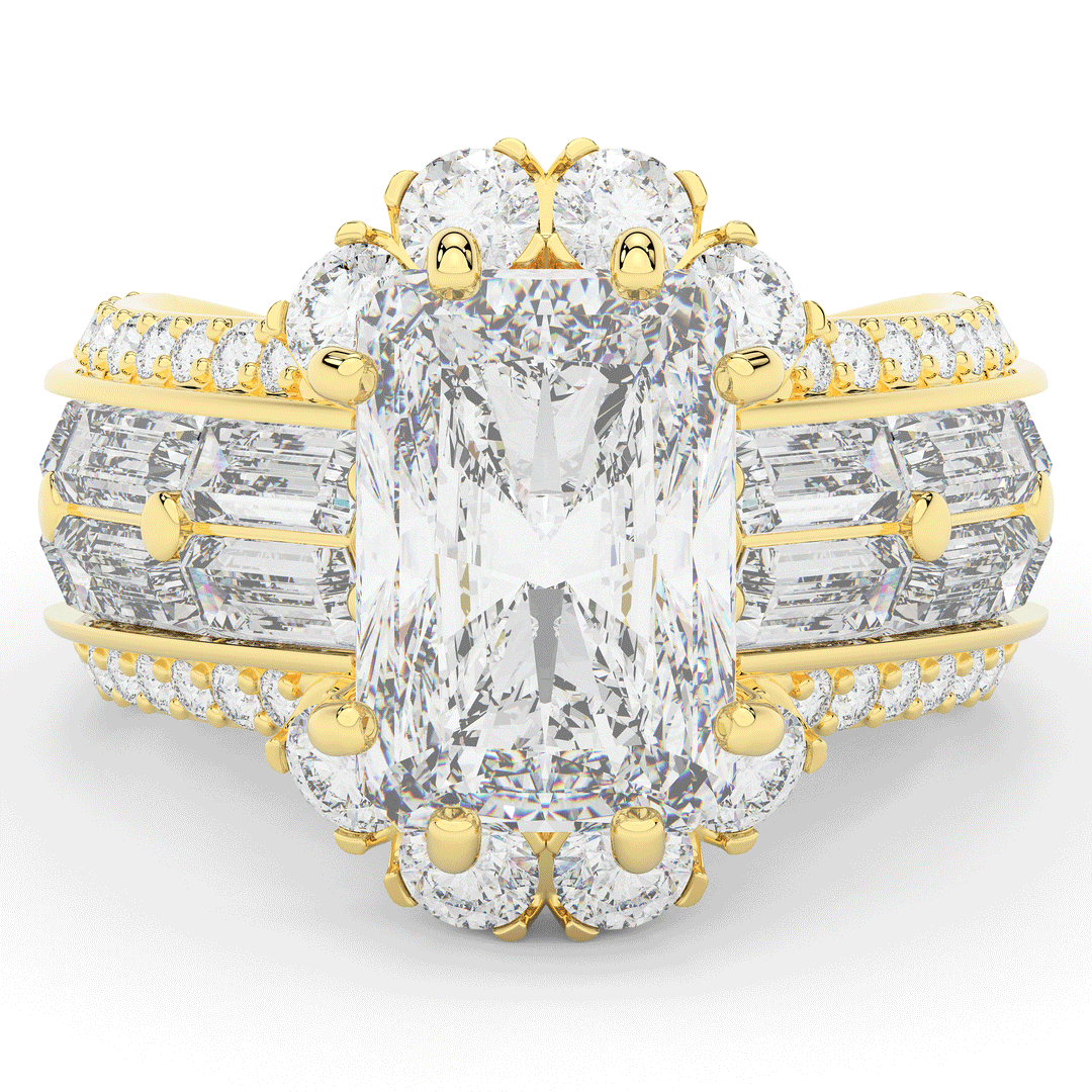 8.25CT.TW RADIANT LAB DIAMOND HALO ENGAGEMENT RING - Nazarelle