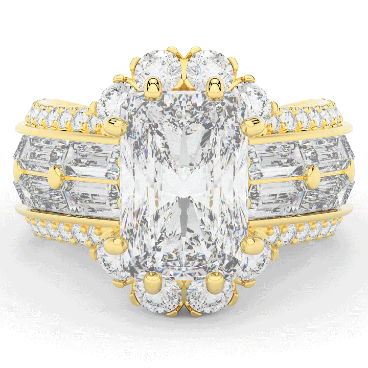 8.25CT.TW RADIANT LAB DIAMOND HALO ENGAGEMENT RING - Nazarelle