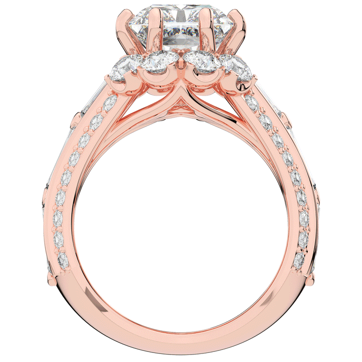 8.25CT.TW RADIANT LAB DIAMOND HALO ENGAGEMENT RING - Nazarelle