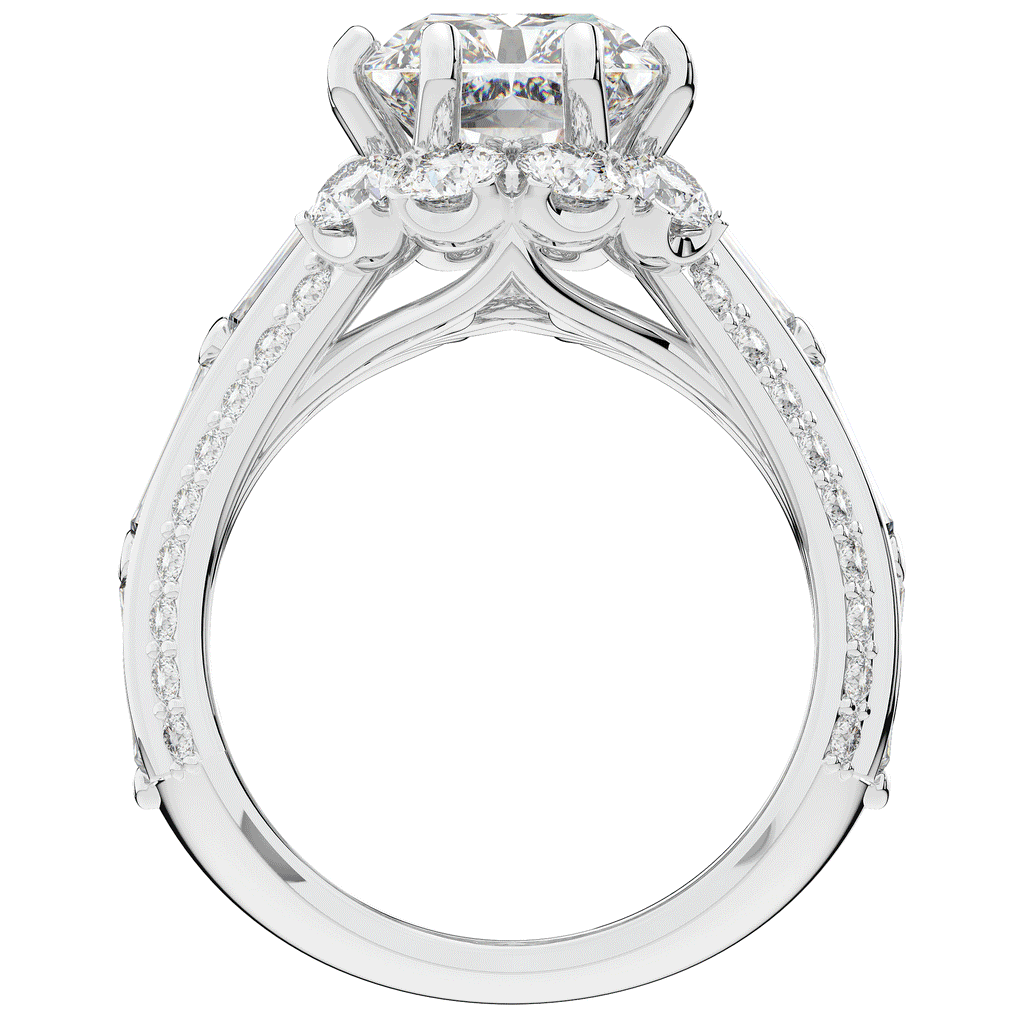 8.25CT.TW RADIANT LAB DIAMOND HALO ENGAGEMENT RING - Nazarelle