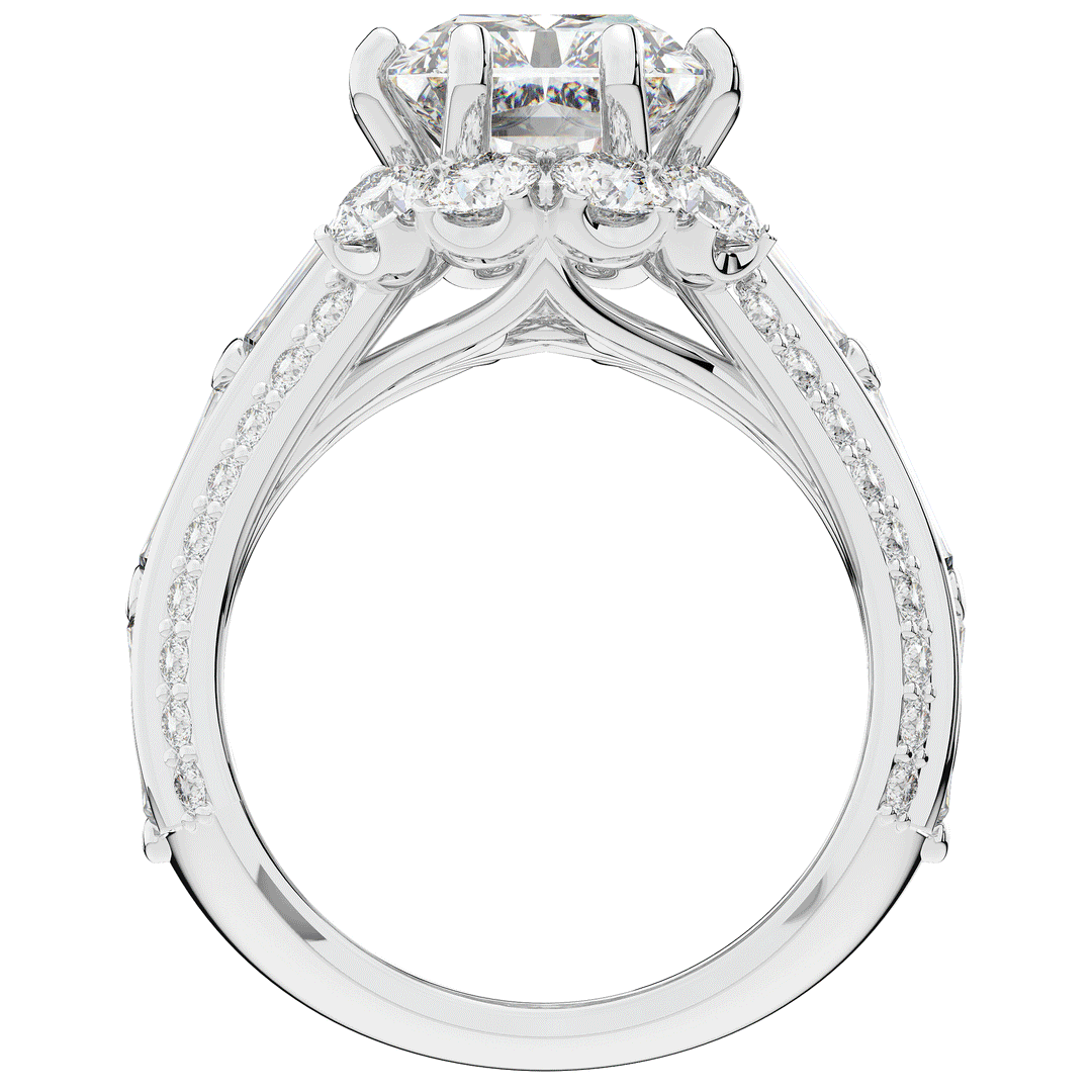 8.25CT.TW RADIANT LAB DIAMOND HALO ENGAGEMENT RING - Nazarelle