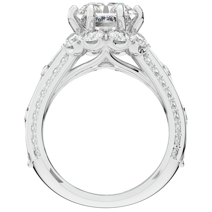 8.25CT.TW RADIANT LAB DIAMOND HALO ENGAGEMENT RING - Nazarelle