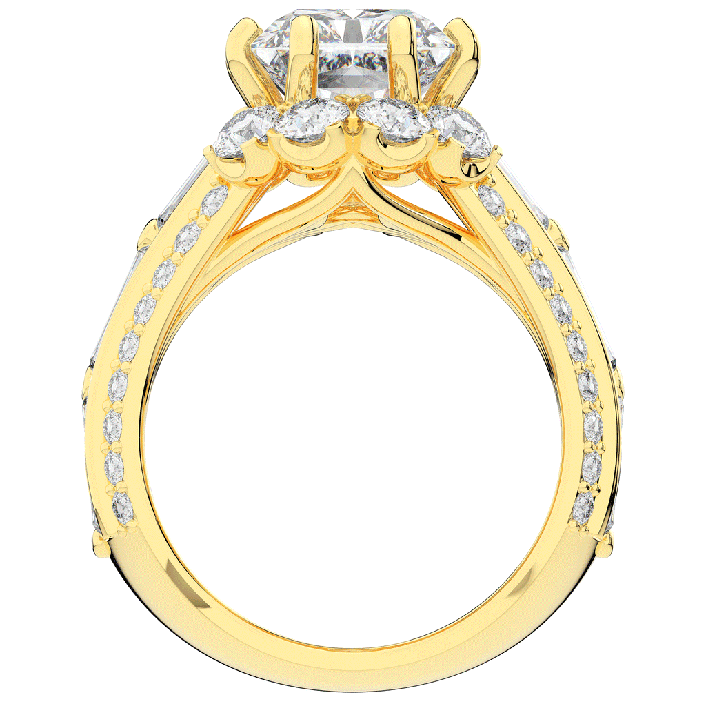 8.25CT.TW RADIANT LAB DIAMOND HALO ENGAGEMENT RING - Nazarelle