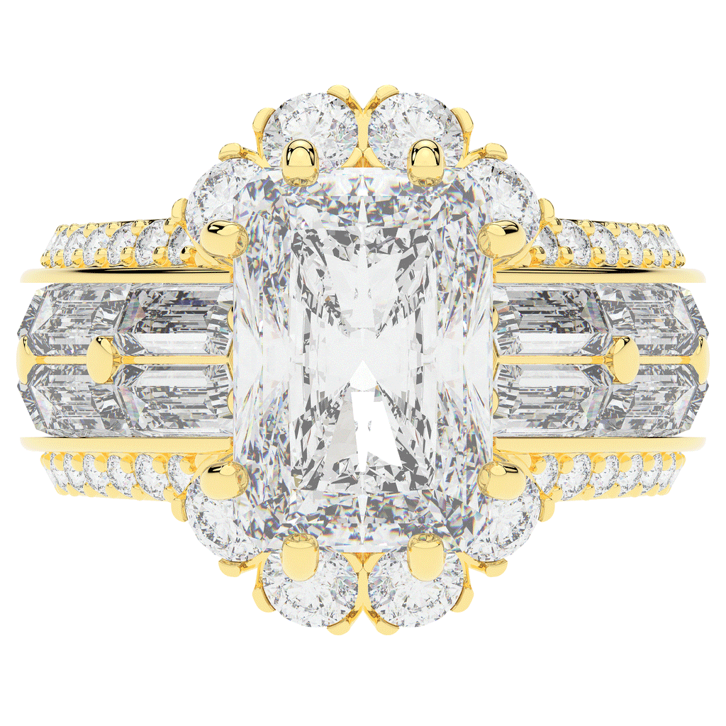 8.25CT.TW RADIANT LAB DIAMOND HALO ENGAGEMENT RING - Nazarelle