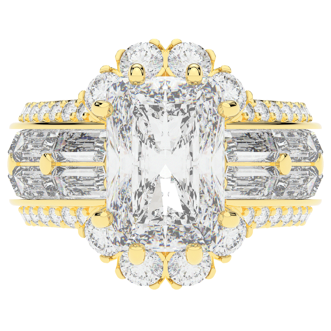 8.25CT.TW RADIANT LAB DIAMOND HALO ENGAGEMENT RING - Nazarelle