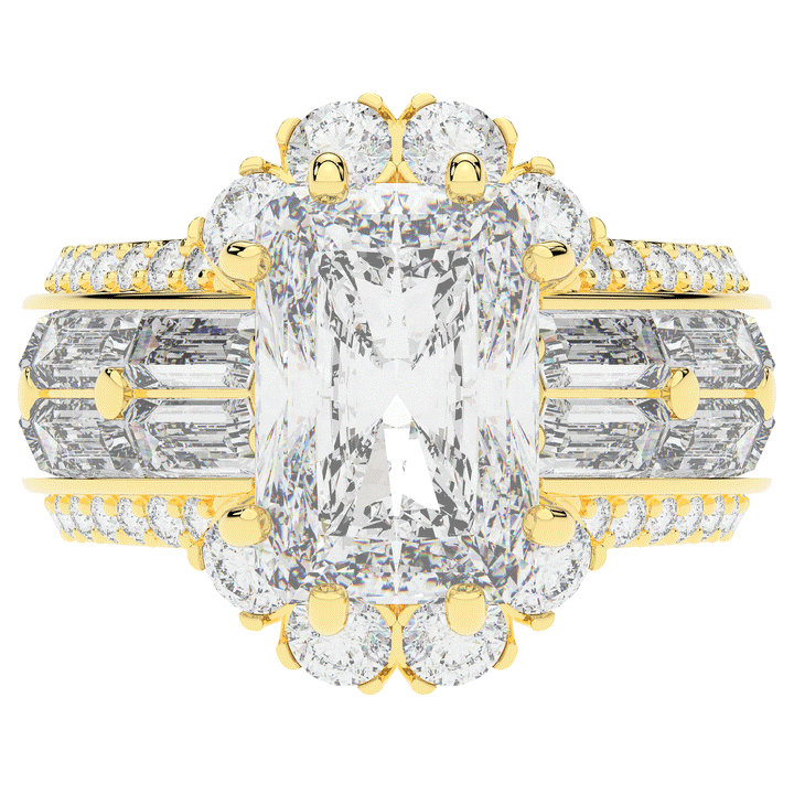 8.25CT.TW RADIANT LAB DIAMOND HALO ENGAGEMENT RING - Nazarelle
