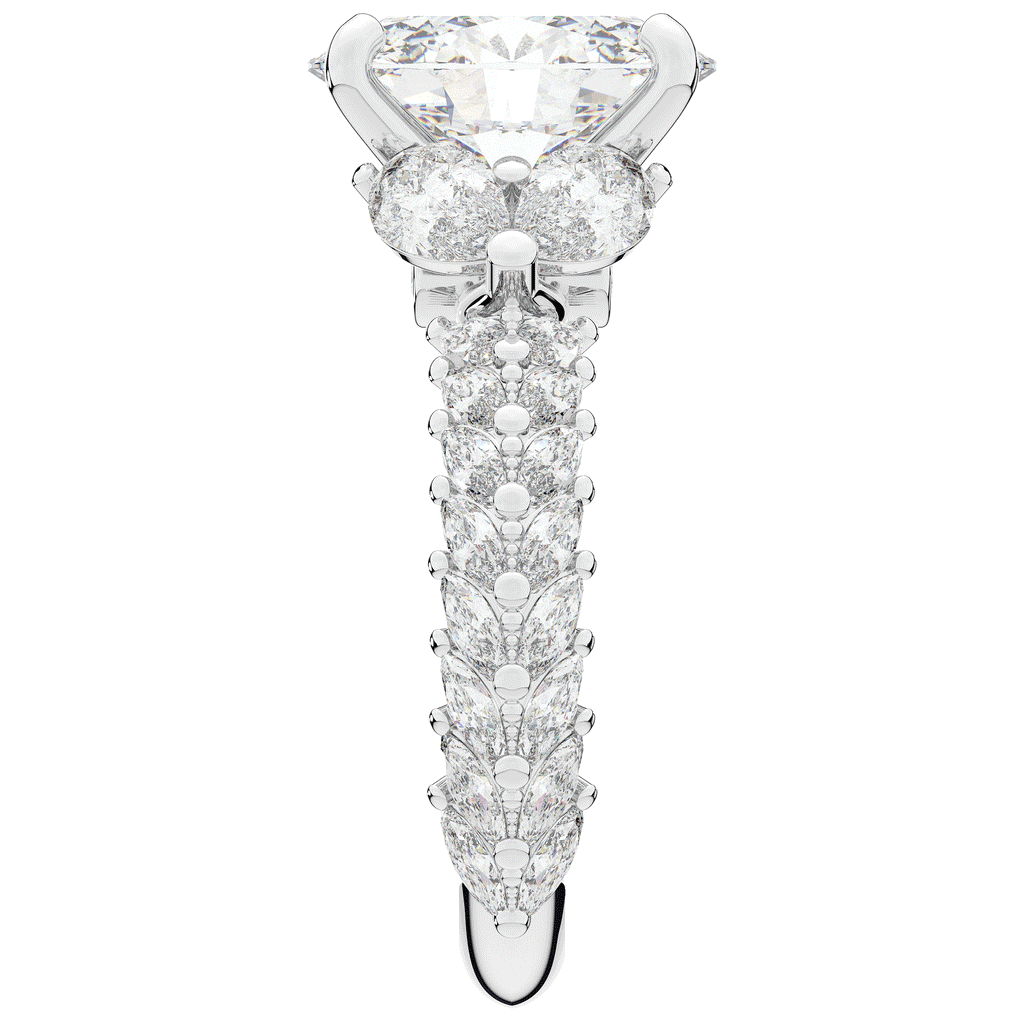 5.25CT.TW OVAL LAB DIAMOND HALO ENGAGEMENT RING - Nazarelle