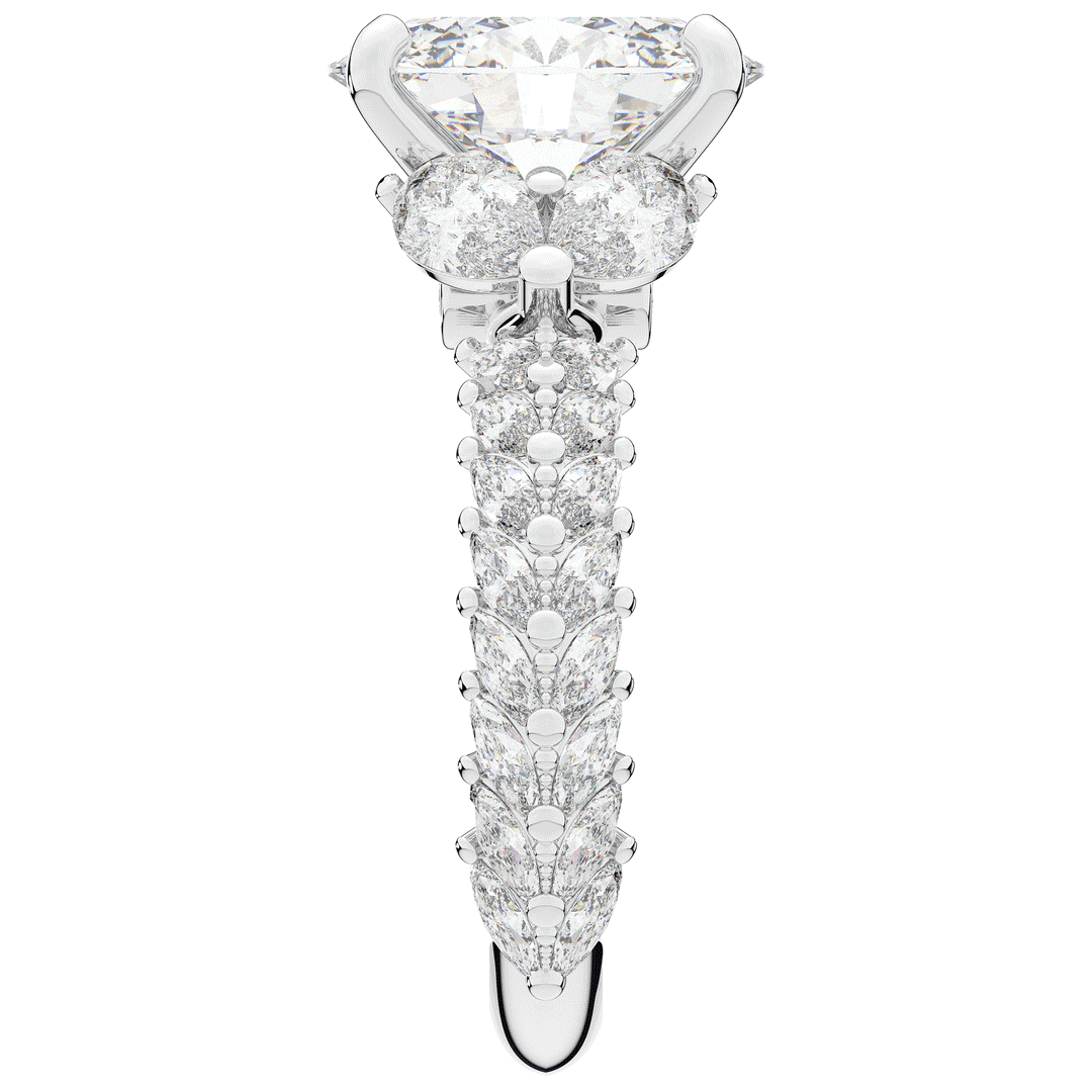 5.25CT.TW OVAL LAB DIAMOND HALO ENGAGEMENT RING - Nazarelle