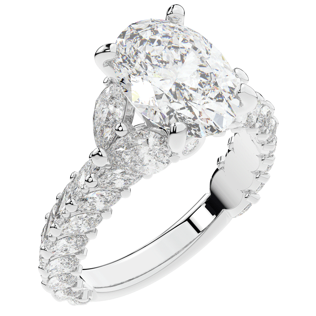 5.25CT.TW OVAL LAB DIAMOND HALO ENGAGEMENT RING - Nazarelle