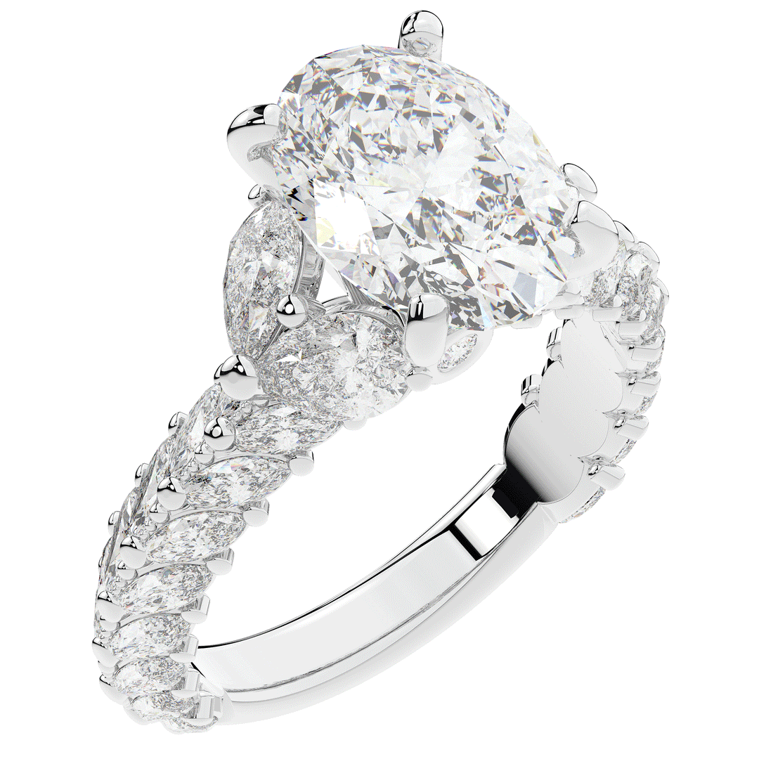 5.25CT.TW OVAL LAB DIAMOND HALO ENGAGEMENT RING - Nazarelle