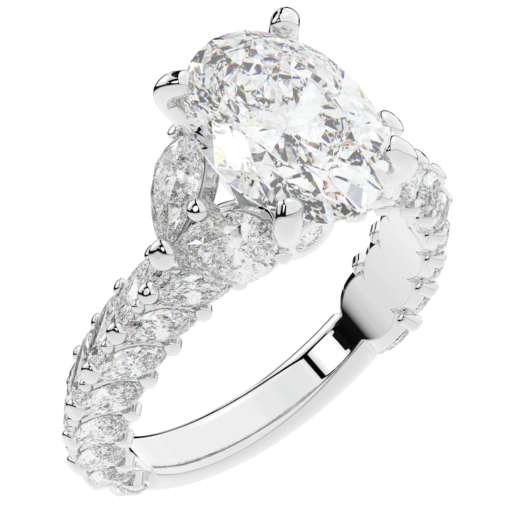 5.25CT.TW OVAL LAB DIAMOND HALO ENGAGEMENT RING - Nazarelle