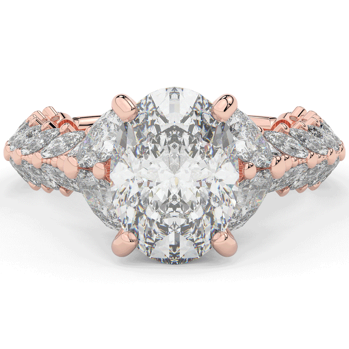 5.25CT.TW OVAL LAB DIAMOND HALO ENGAGEMENT RING - Nazarelle