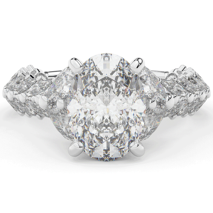 5.25CT.TW OVAL LAB DIAMOND HALO ENGAGEMENT RING - Nazarelle