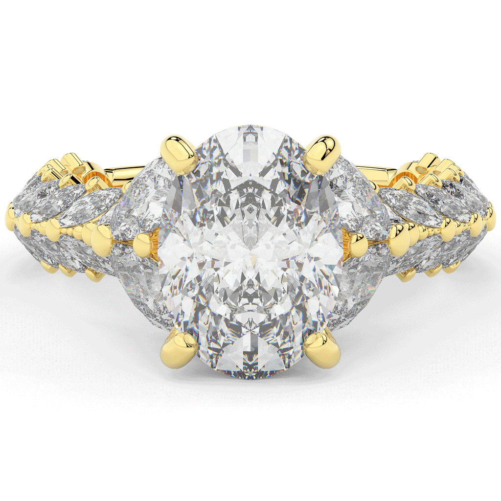 5.25CT.TW OVAL LAB DIAMOND HALO ENGAGEMENT RING - Nazarelle
