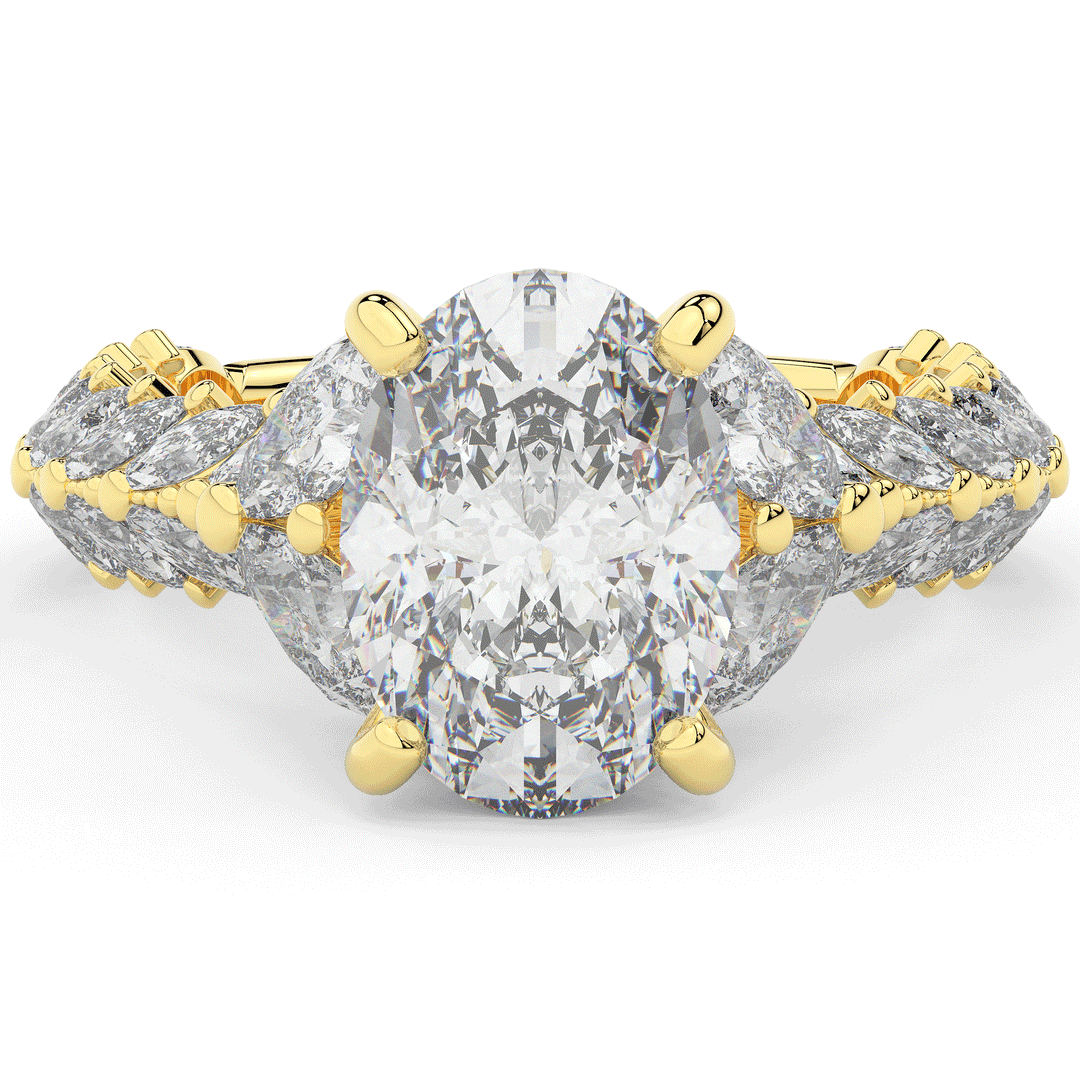 5.25CT.TW OVAL LAB DIAMOND HALO ENGAGEMENT RING - Nazarelle