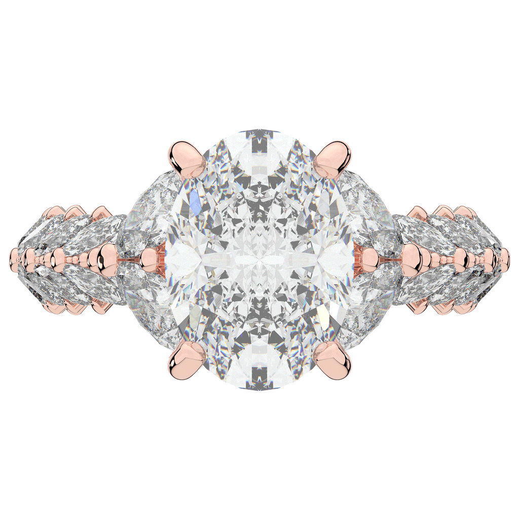 5.25CT.TW OVAL LAB DIAMOND HALO ENGAGEMENT RING - Nazarelle
