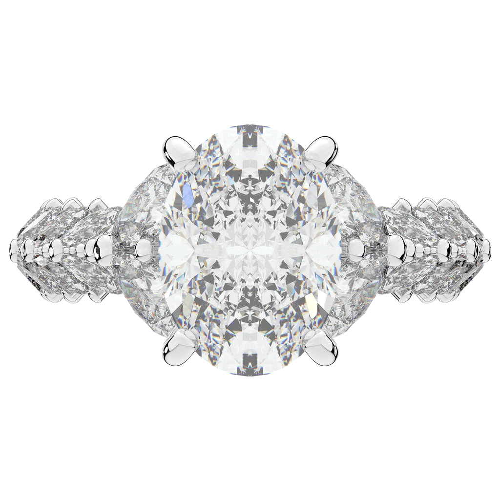 5.25CT.TW OVAL LAB DIAMOND HALO ENGAGEMENT RING - Nazarelle