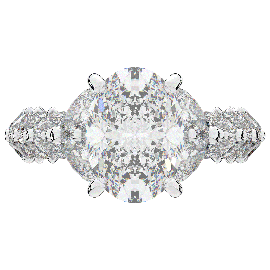 5.25CT.TW OVAL LAB DIAMOND HALO ENGAGEMENT RING - Nazarelle