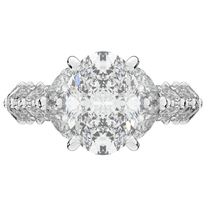 5.25CT.TW OVAL LAB DIAMOND HALO ENGAGEMENT RING - Nazarelle