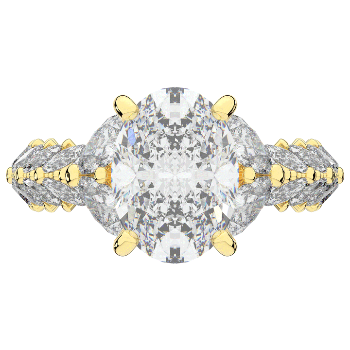 5.25CT.TW OVAL LAB DIAMOND HALO ENGAGEMENT RING - Nazarelle