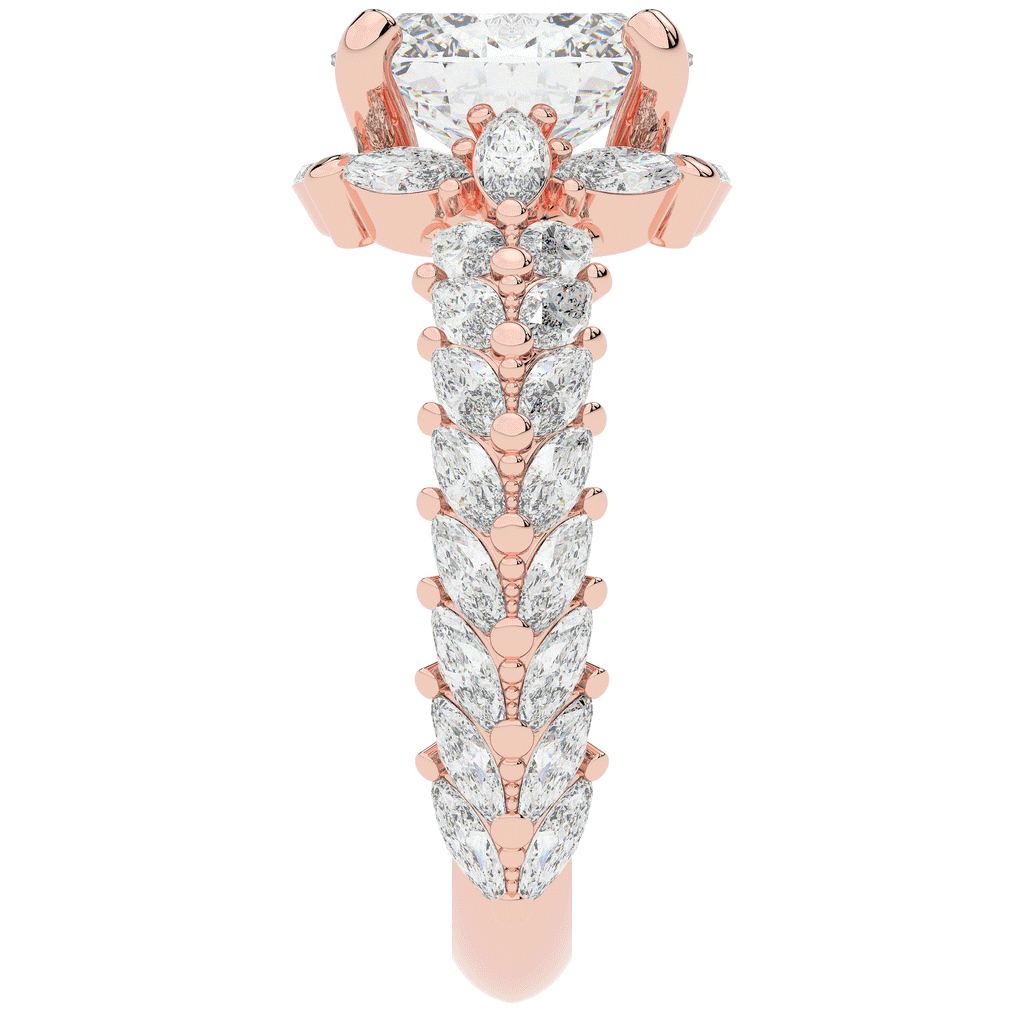 3.10CT.TW OVAL LAB DIAMOND HALO ENGAGEMENT RING - Nazarelle
