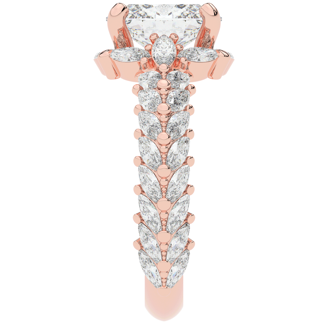 3.10CT.TW OVAL LAB DIAMOND HALO ENGAGEMENT RING - Nazarelle