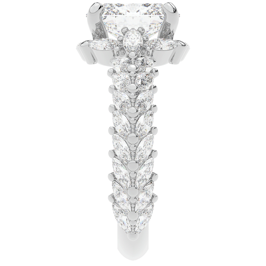 3.10CT.TW OVAL LAB DIAMOND HALO ENGAGEMENT RING - Nazarelle