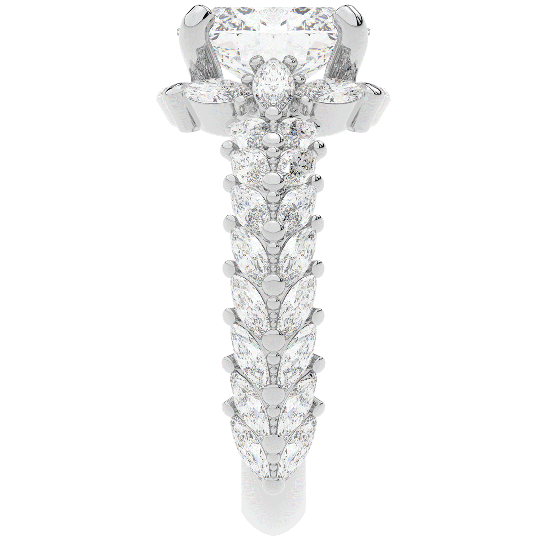 3.10CT.TW OVAL LAB DIAMOND HALO ENGAGEMENT RING - Nazarelle