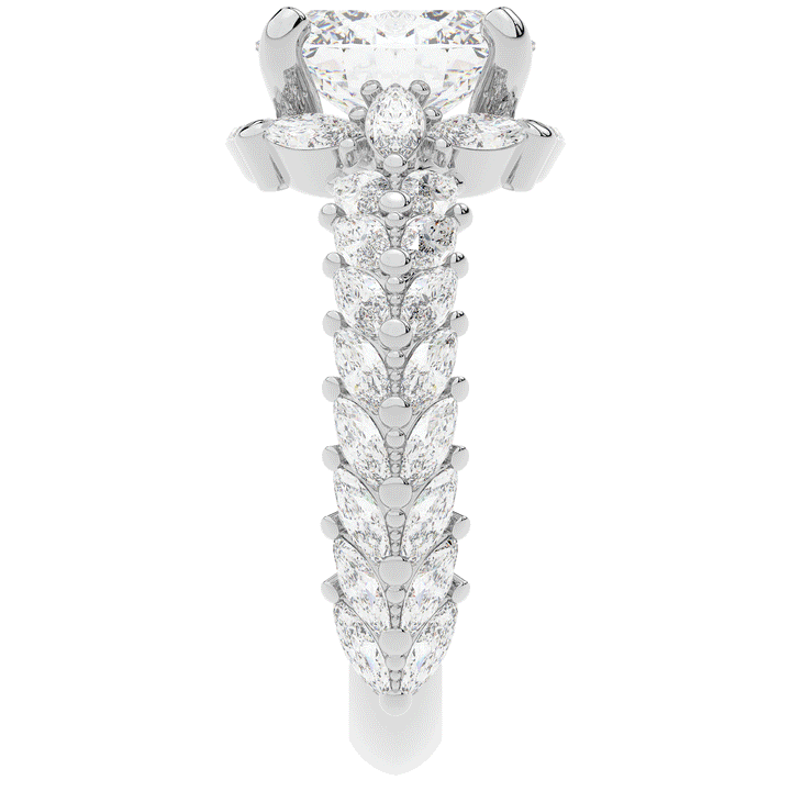 3.10CT.TW OVAL LAB DIAMOND HALO ENGAGEMENT RING - Nazarelle