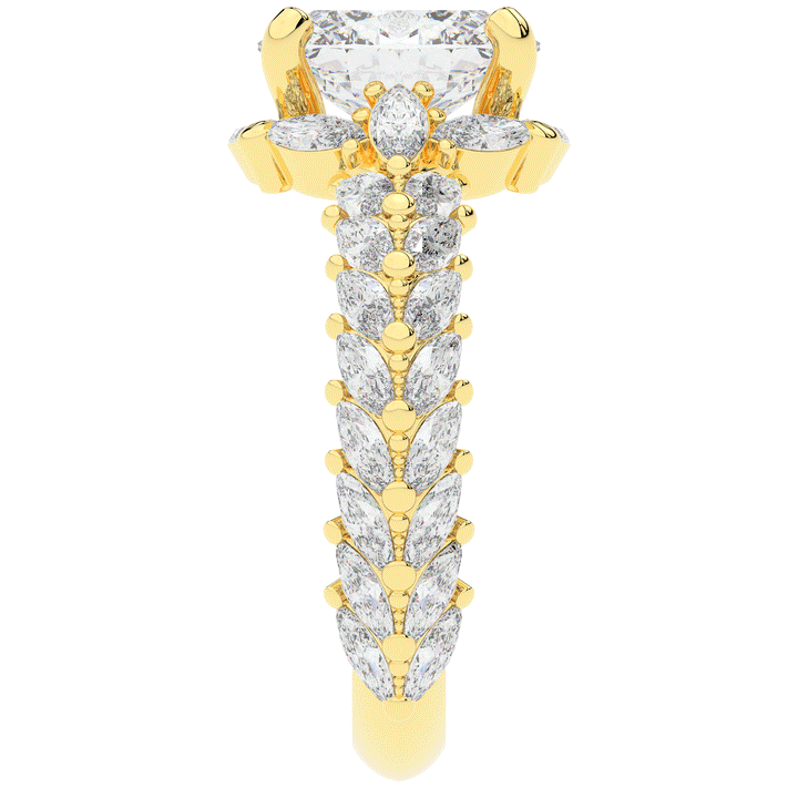 3.10CT.TW OVAL LAB DIAMOND HALO ENGAGEMENT RING - Nazarelle