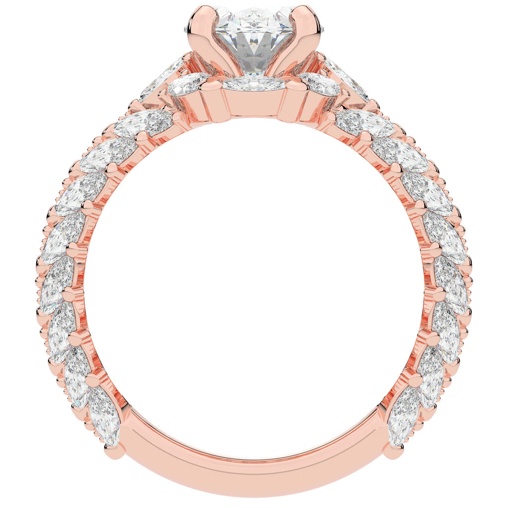 3.10CT.TW OVAL LAB DIAMOND HALO ENGAGEMENT RING - Nazarelle