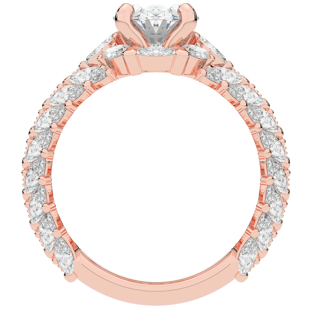 3.10CT.TW OVAL LAB DIAMOND HALO ENGAGEMENT RING - Nazarelle