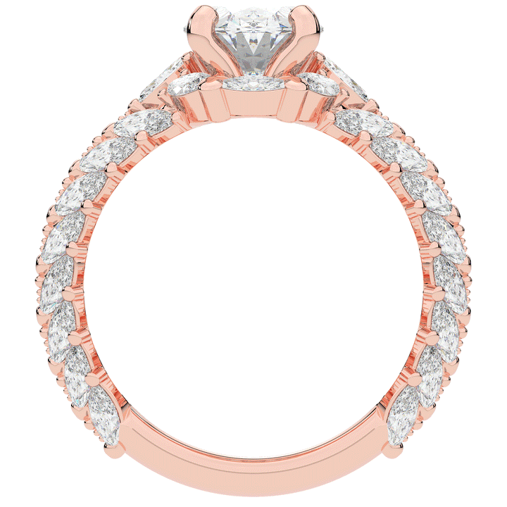 3.10CT.TW OVAL LAB DIAMOND HALO ENGAGEMENT RING - Nazarelle