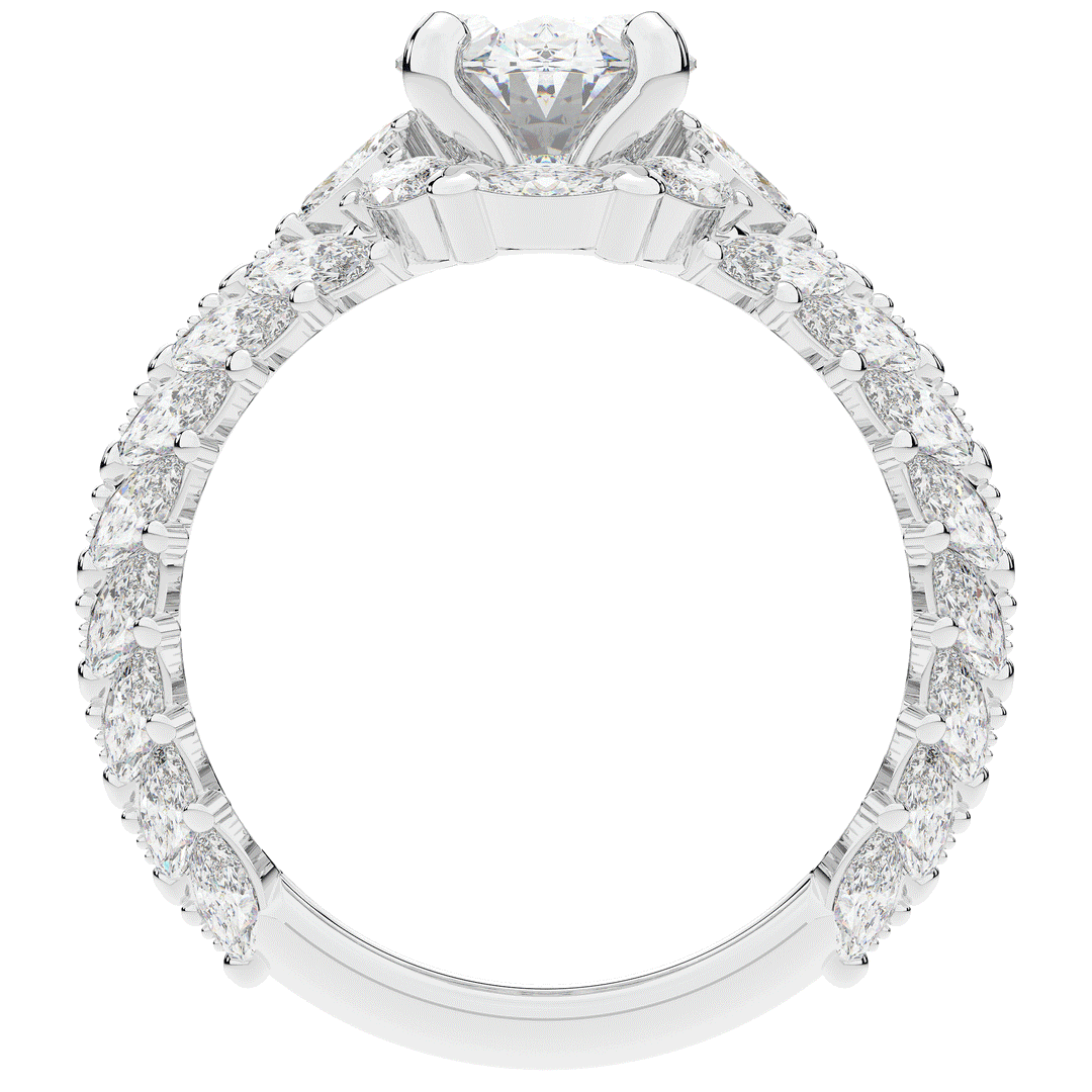 3.10CT.TW OVAL LAB DIAMOND HALO ENGAGEMENT RING - Nazarelle