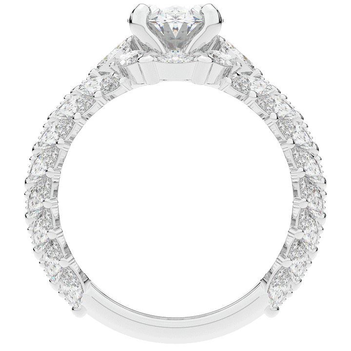 3.10CT.TW OVAL LAB DIAMOND HALO ENGAGEMENT RING - Nazarelle