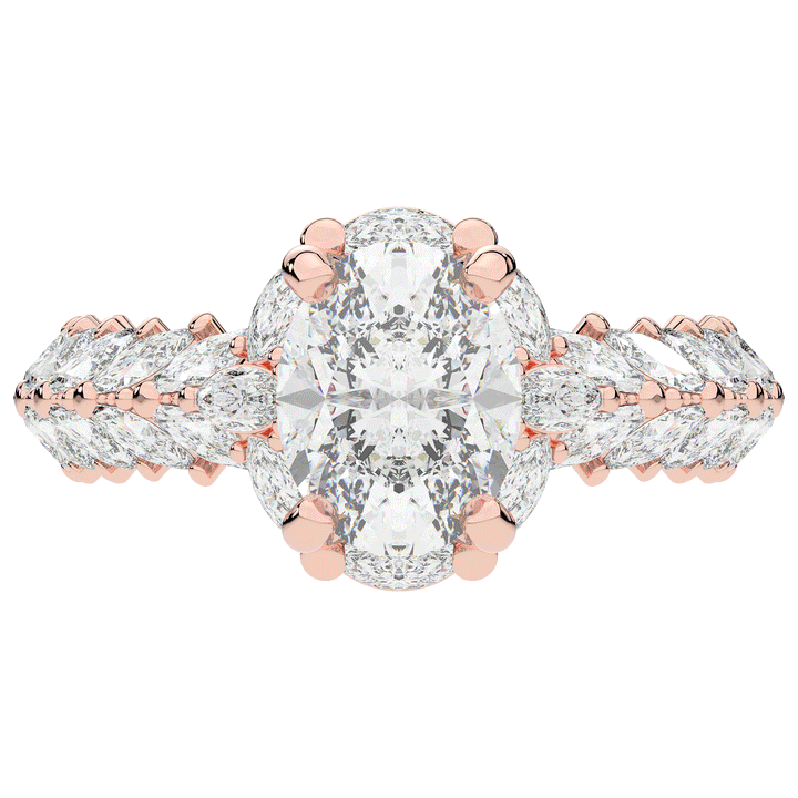 3.10CT.TW OVAL LAB DIAMOND HALO ENGAGEMENT RING - Nazarelle