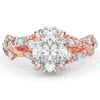 2.60CT.TW OVAL LAB DIAMOND STYLIZED VINE AND TREE BARK FINISH ENGAGEMENT RING - Nazarelle