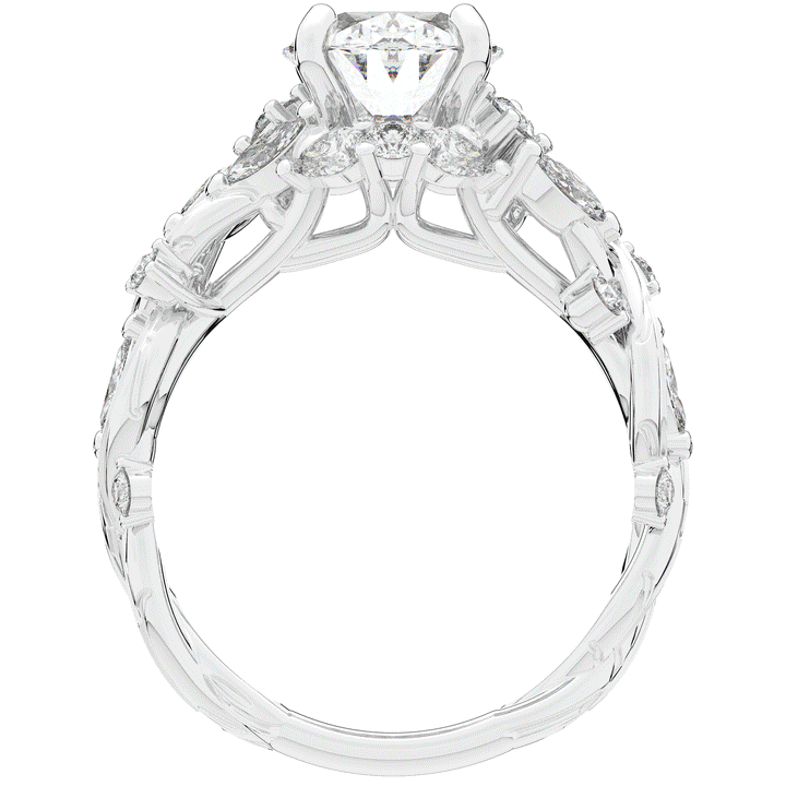 2.60CT.TW OVAL LAB DIAMOND STYLIZED VINE AND TREE BARK FINISH ENGAGEMENT RING - Nazarelle