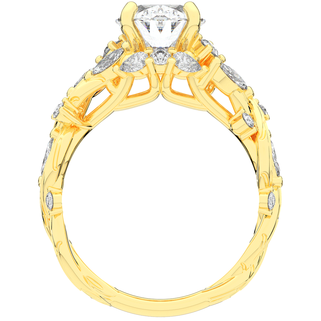 2.60CT.TW OVAL LAB DIAMOND STYLIZED VINE AND TREE BARK FINISH ENGAGEMENT RING - Nazarelle