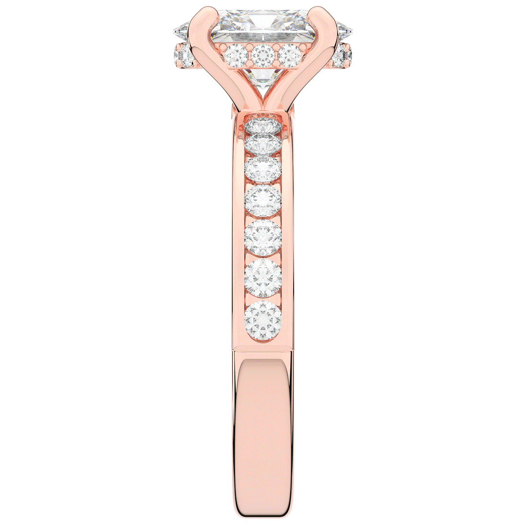 1.95CT.TW OVAL LAB DIAMOND UNDERHALO ENGAGEMENT RING - Nazarelle