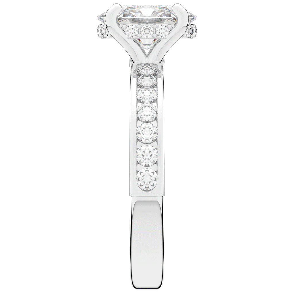 1.95CT.TW OVAL LAB DIAMOND UNDERHALO ENGAGEMENT RING - Nazarelle