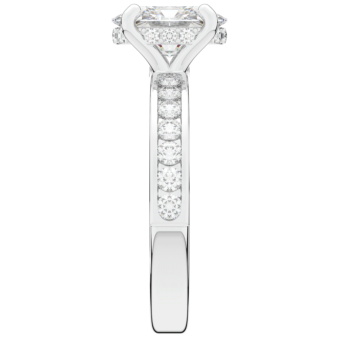 1.95CT.TW OVAL LAB DIAMOND UNDERHALO ENGAGEMENT RING - Nazarelle